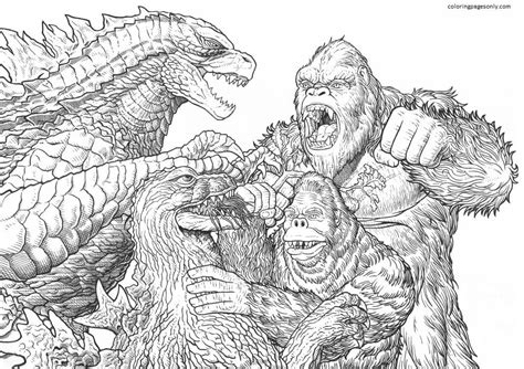 Godzilla Vs Kong Coloring Pages Printable